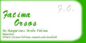 fatima orsos business card